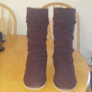 UGG Sweater Boots Purple/ Burgandy color
